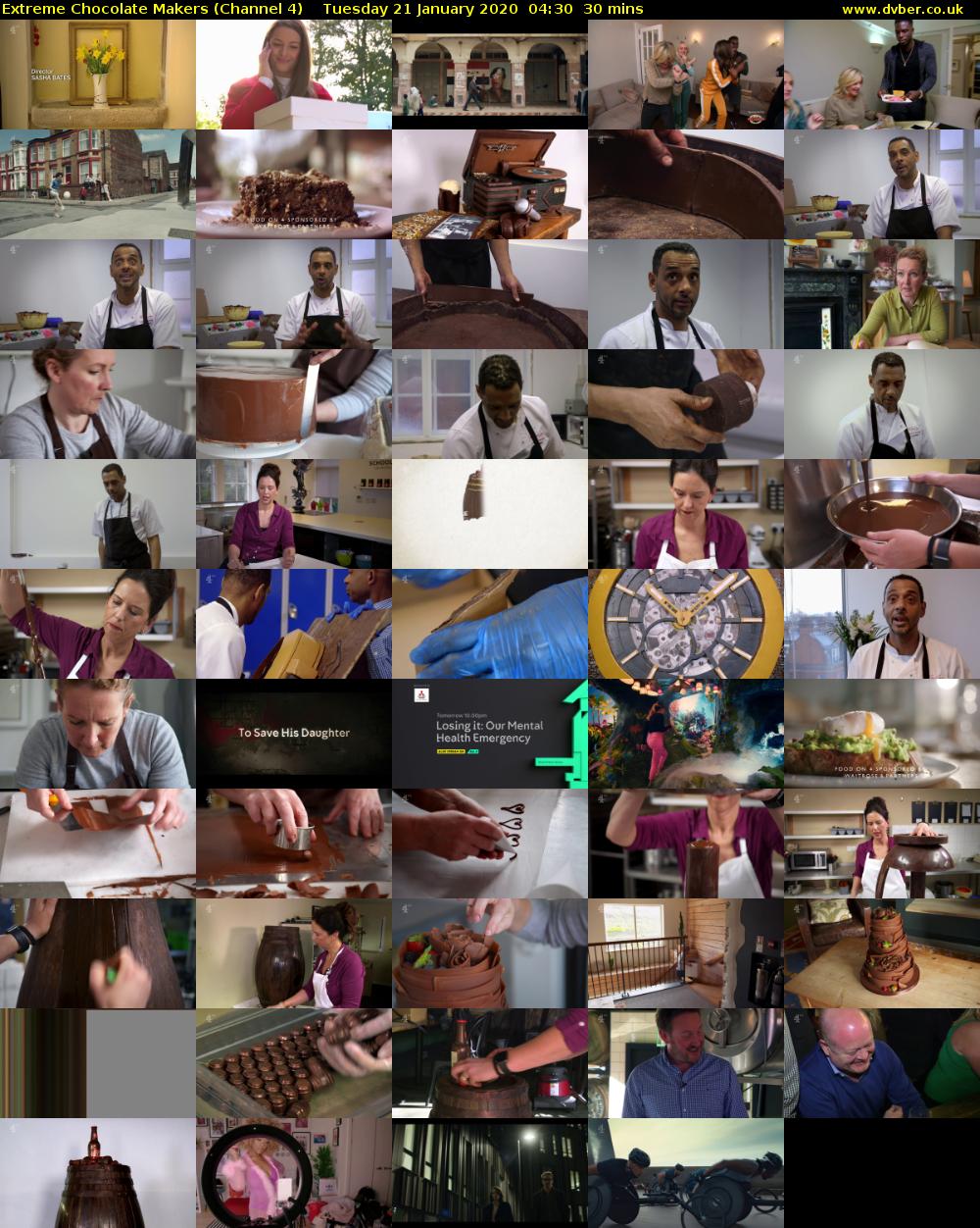 Extreme Chocolate Makers (Channel 4) Tuesday 21 January 2020 04:30 - 05:00