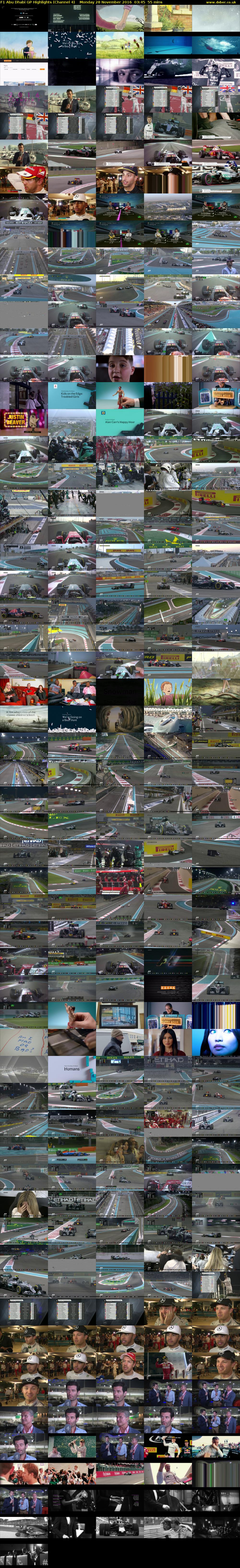 F1 Abu Dhabi GP Highlights (Channel 4) Monday 28 November 2016 03:45 - 04:40