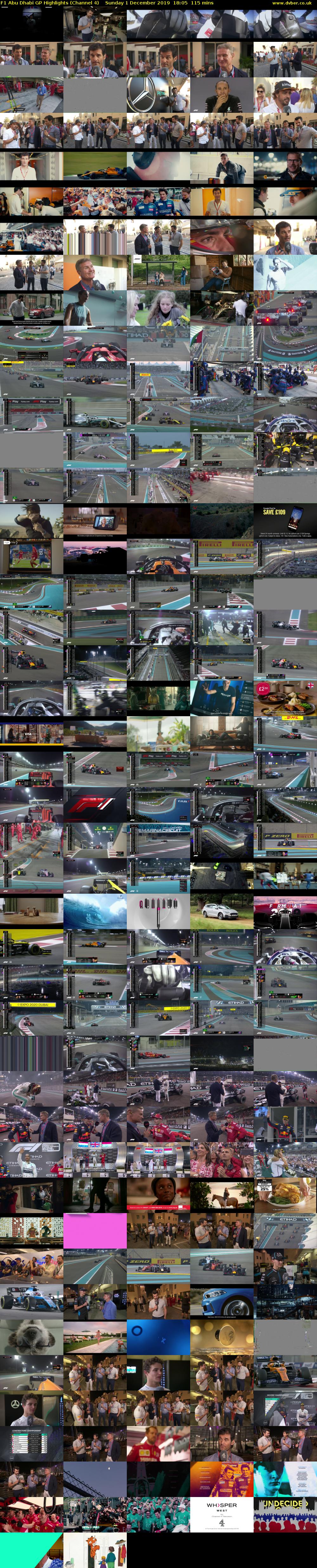 F1 Abu Dhabi GP Highlights (Channel 4) Sunday 1 December 2019 18:05 - 20:00