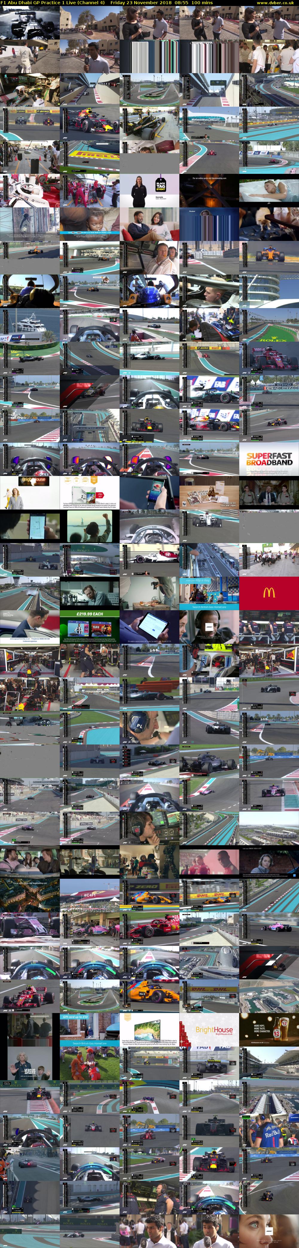 F1 Abu Dhabi GP Practice 1 Live (Channel 4) Friday 23 November 2018 08:55 - 10:35