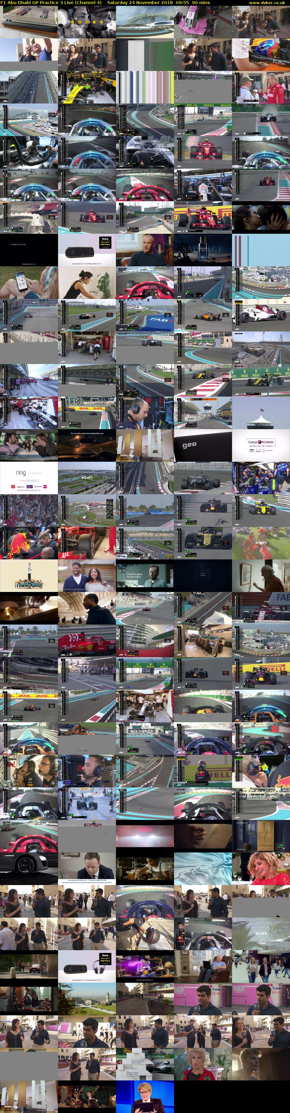 F1 Abu Dhabi GP Practice 3 Live (Channel 4) Saturday 24 November 2018 09:55 - 11:25