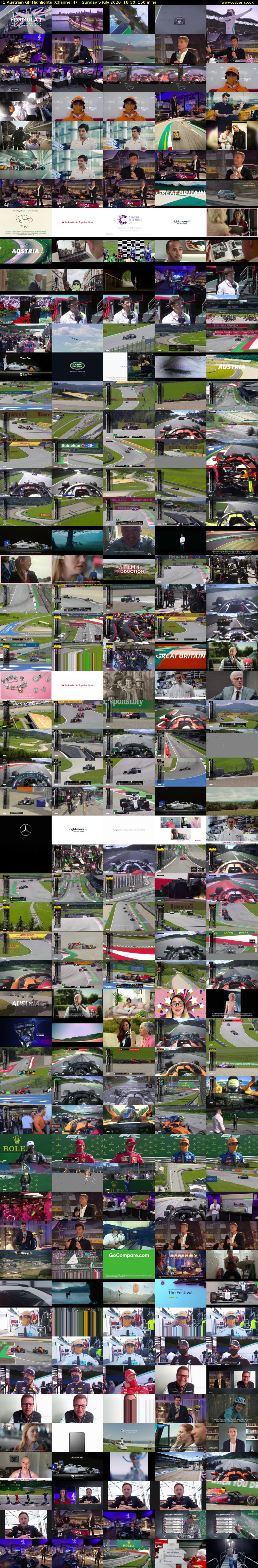 F1 Austrian GP Highlights (Channel 4) Sunday 5 July 2020 18:30 - 21:00