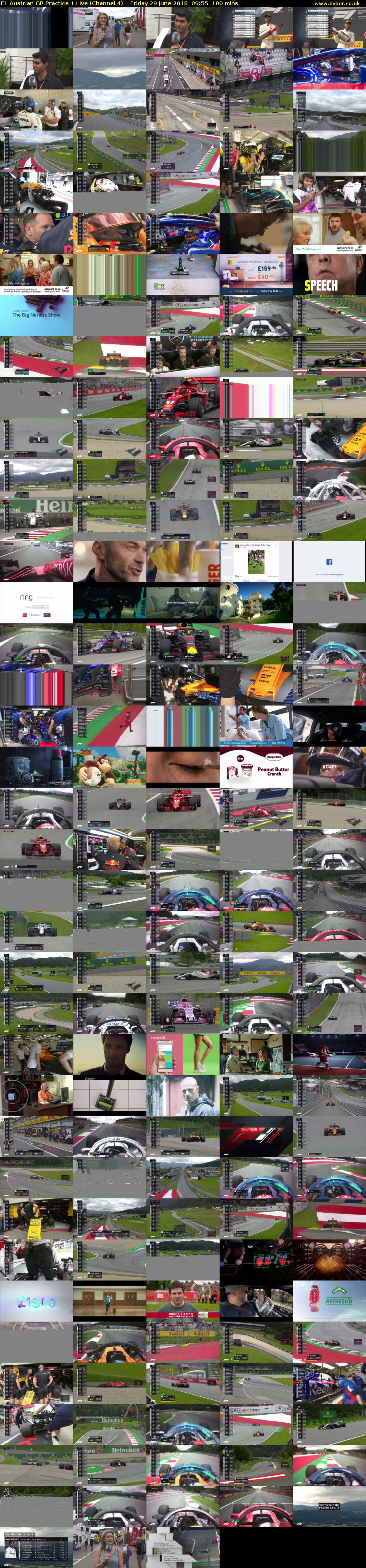 F1 Austrian GP Practice 1 Live (Channel 4) Friday 29 June 2018 09:55 - 11:35