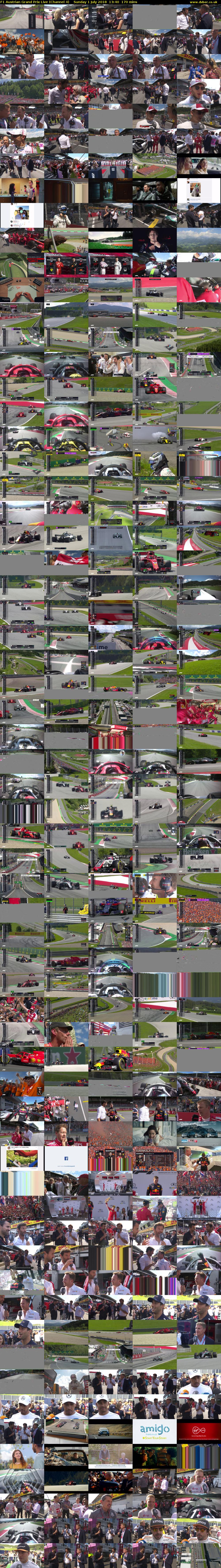F1 Austrian Grand Prix Live (Channel 4) Sunday 1 July 2018 13:40 - 16:30