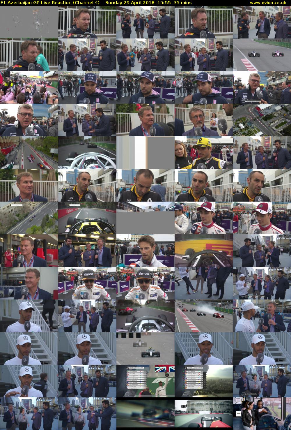 F1 Azerbaijan GP Live Reaction (Channel 4) Sunday 29 April 2018 15:55 - 16:30