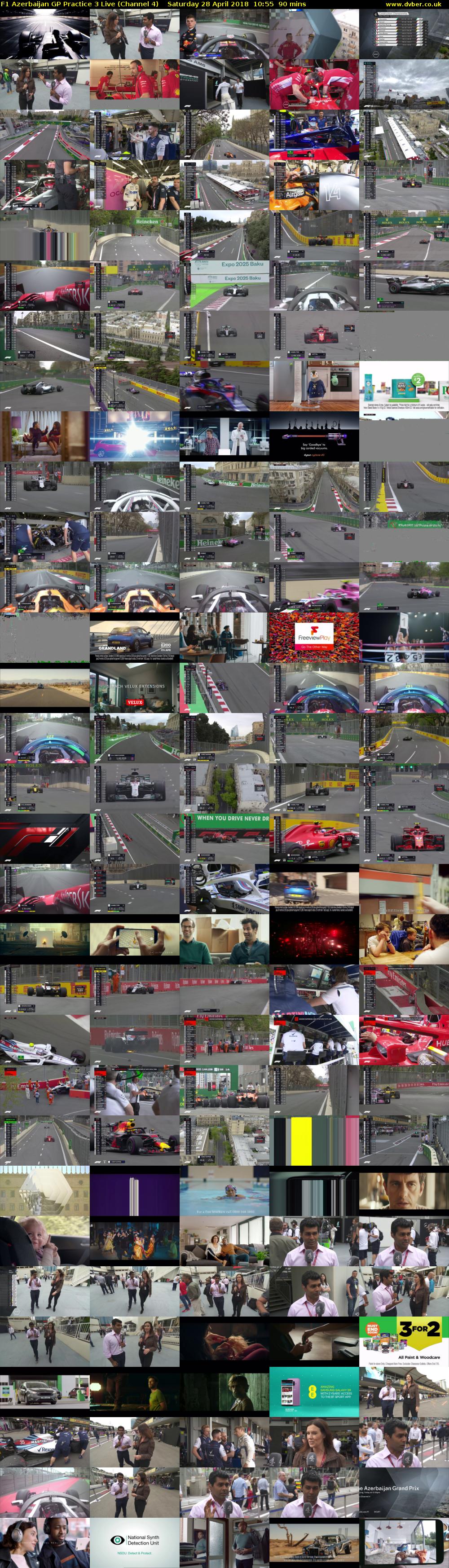 F1 Azerbaijan GP Practice 3 Live (Channel 4) Saturday 28 April 2018 10:55 - 12:25