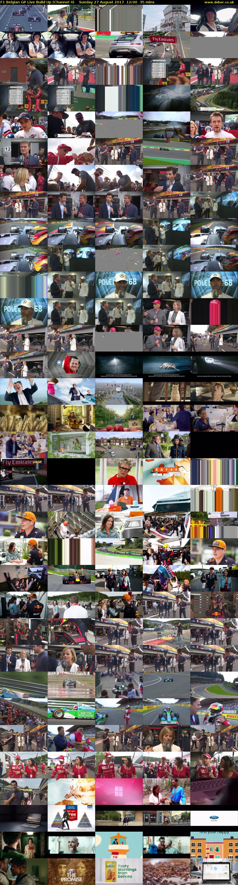 F1 Belgian GP Live Build Up (Channel 4) Sunday 27 August 2017 12:00 - 12:35