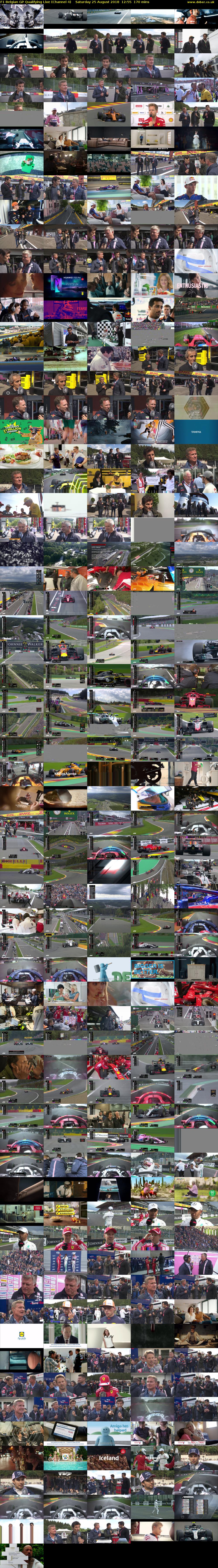 F1 Belgian GP Qualifying Live (Channel 4) Saturday 25 August 2018 12:55 - 15:45