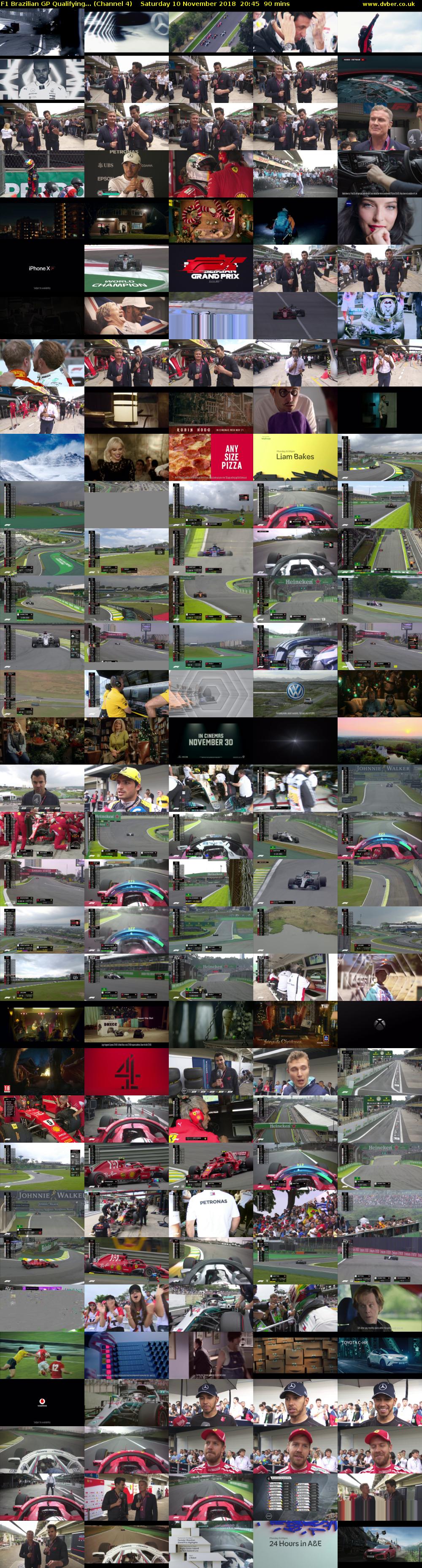 F1 Brazilian GP Qualifying... (Channel 4) Saturday 10 November 2018 20:45 - 22:15