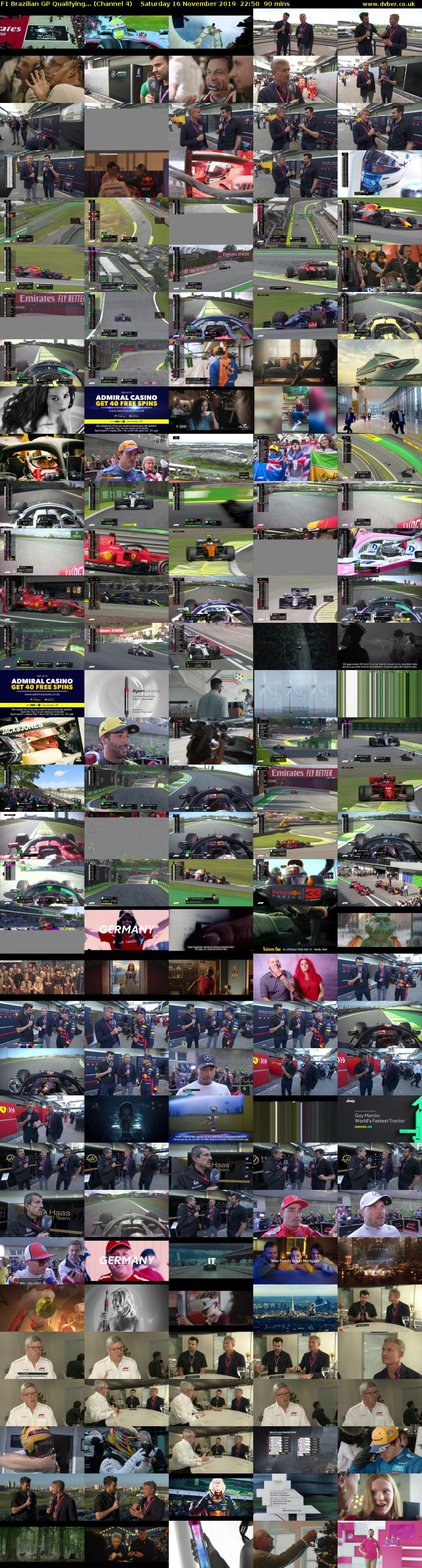 F1 Brazilian GP Qualifying... (Channel 4) Saturday 16 November 2019 22:50 - 00:20