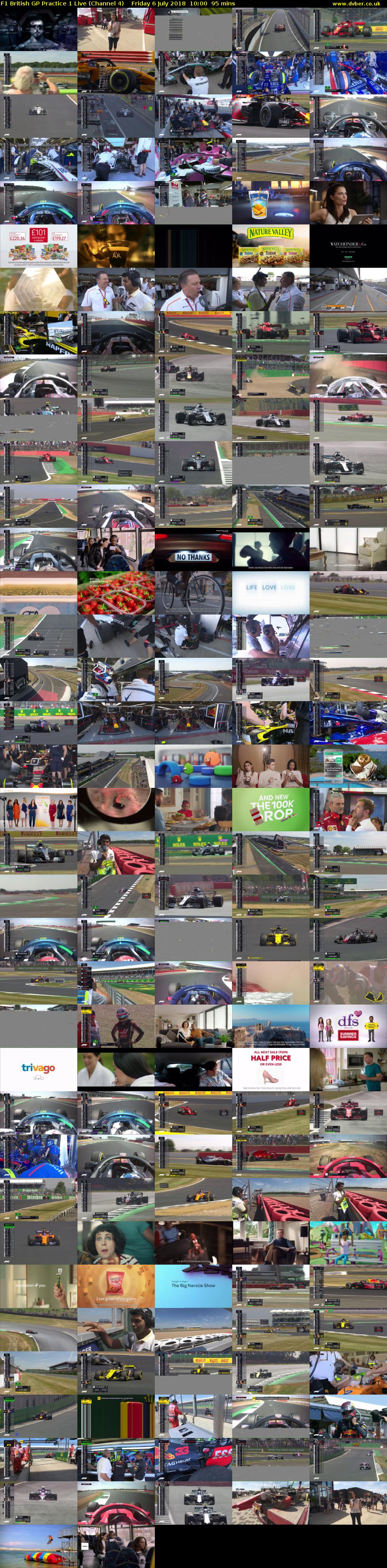 F1 British GP Practice 1 Live (Channel 4) Friday 6 July 2018 10:00 - 11:35