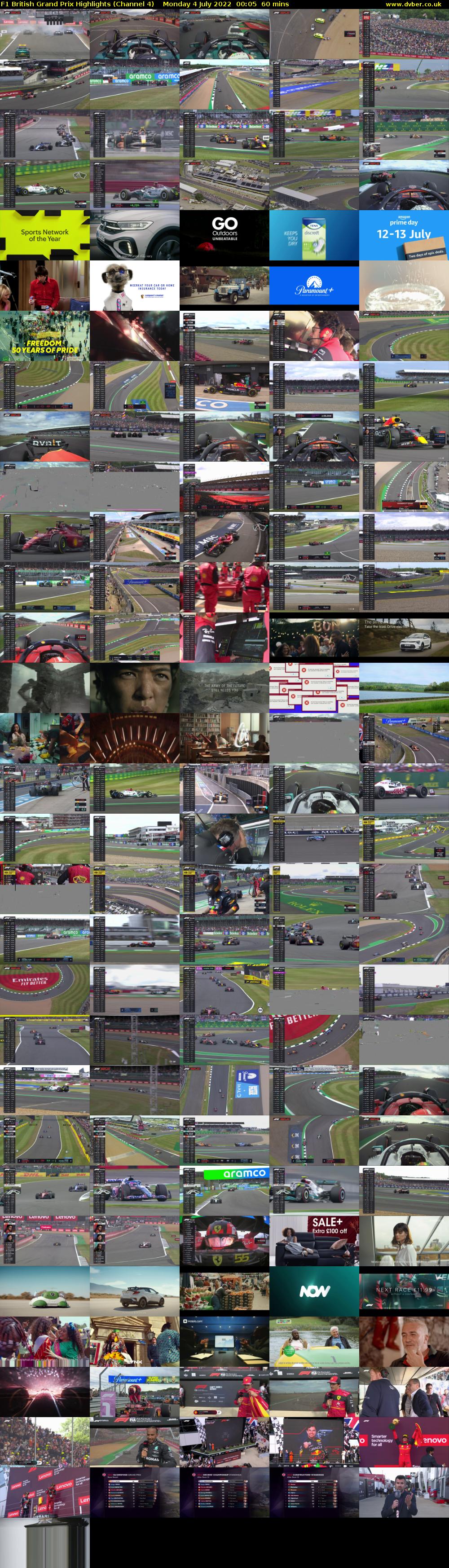 F1 British Grand Prix Highlights (Channel 4) Monday 4 July 2022 00:05 - 01:05