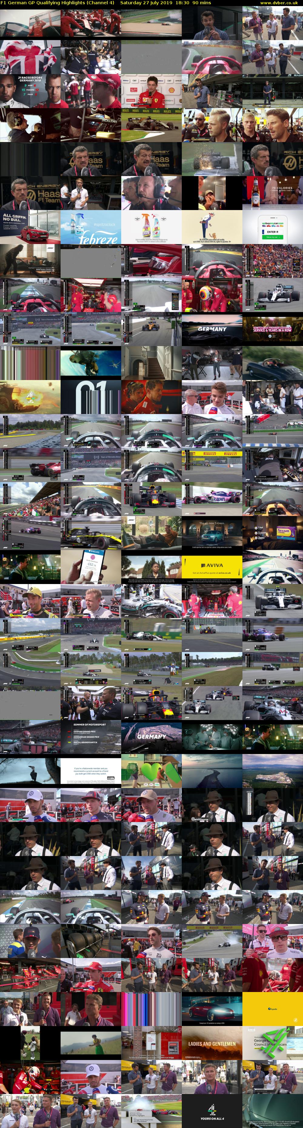 F1 German GP Qualifying Highlights (Channel 4) Saturday 27 July 2019 18:30 - 20:00