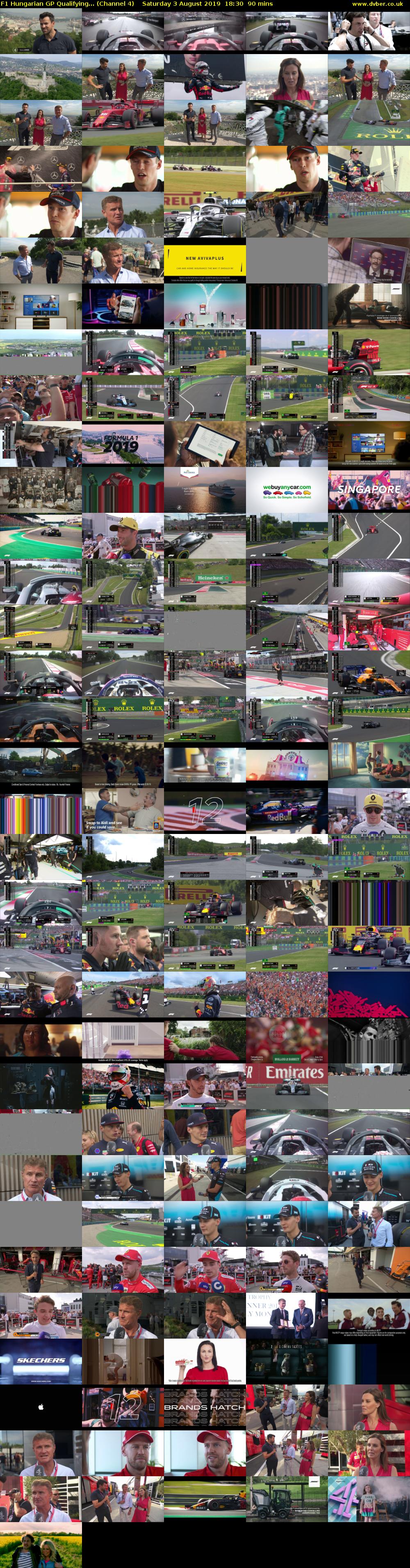 F1 Hungarian GP Qualifying... (Channel 4) Saturday 3 August 2019 18:30 - 20:00