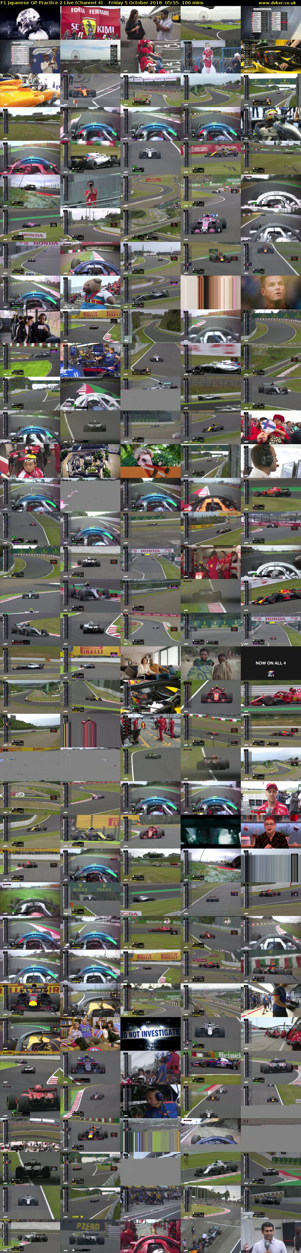 F1 Japanese GP Practice 2 Live (Channel 4) Friday 5 October 2018 05:55 - 07:35