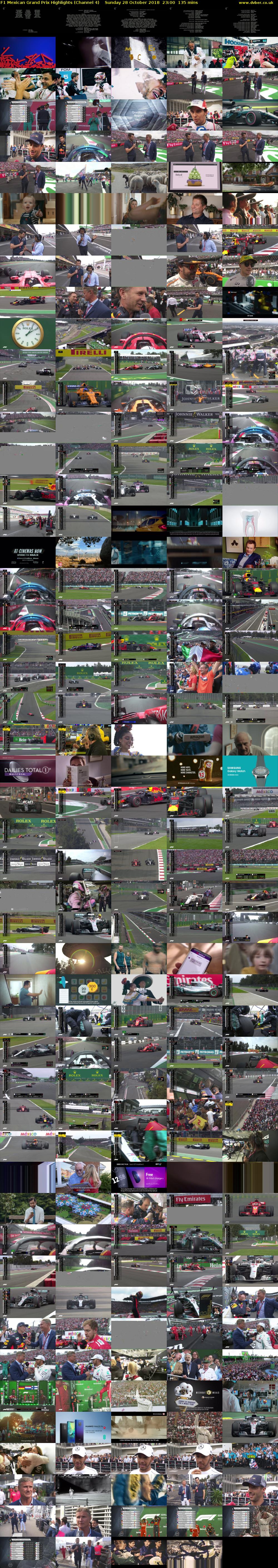 F1 Mexican Grand Prix Highlights (Channel 4) Sunday 28 October 2018 23:00 - 01:15
