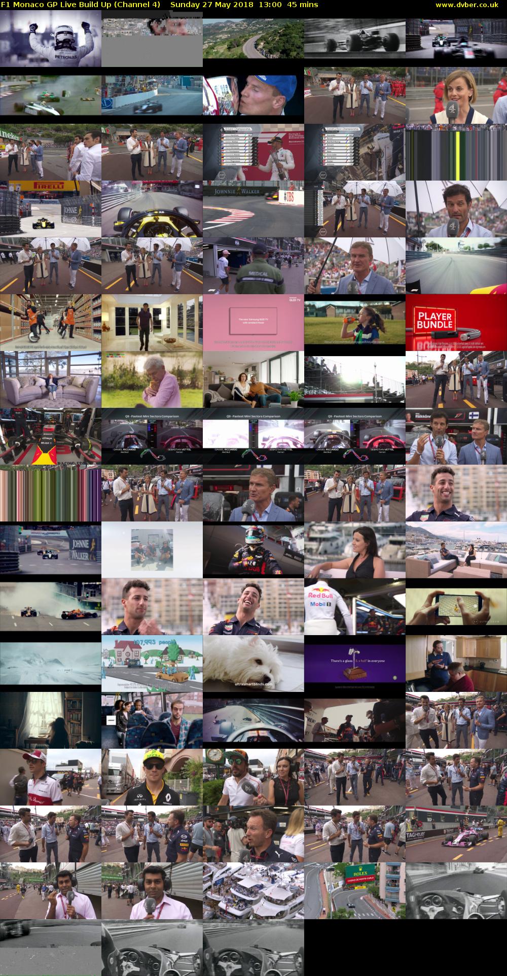 F1 Monaco GP Live Build Up (Channel 4) Sunday 27 May 2018 13:00 - 13:45