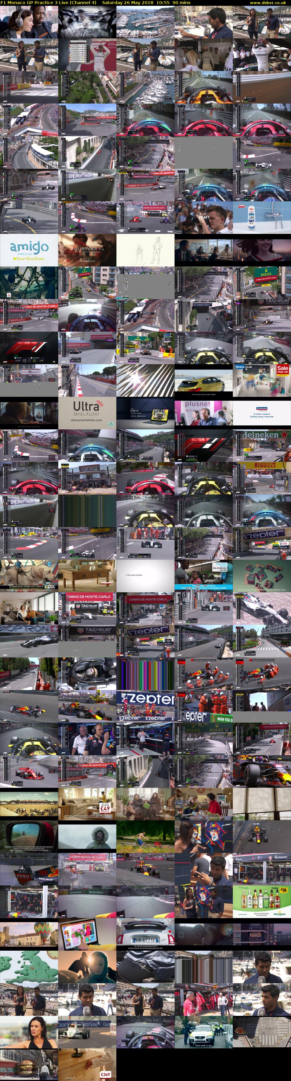 F1 Monaco GP Practice 3 Live (Channel 4) Saturday 26 May 2018 10:55 - 12:25