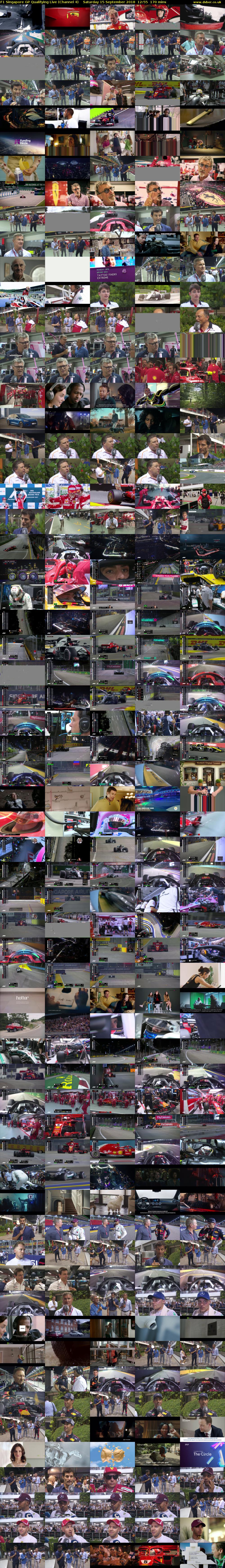 F1 Singapore GP Qualifying Live (Channel 4) Saturday 15 September 2018 12:55 - 15:45