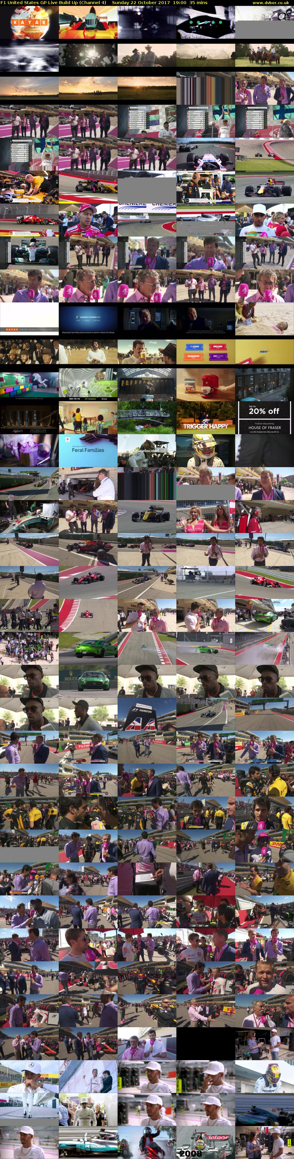 F1 United States GP Live Build Up (Channel 4) Sunday 22 October 2017 19:00 - 19:35