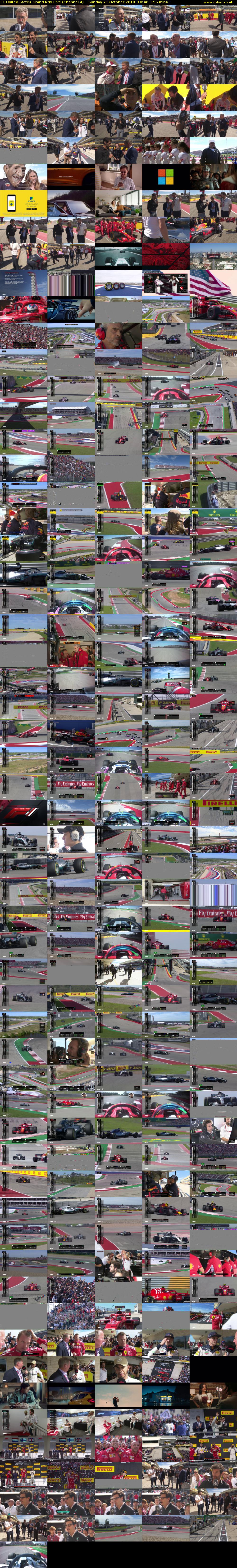 F1 United States Grand Prix Live (Channel 4) Sunday 21 October 2018 18:40 - 21:15