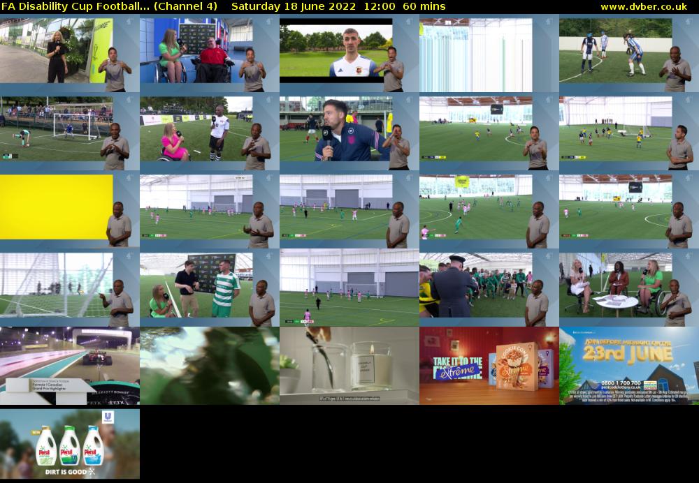 FA Disability Cup Football... (Channel 4) Saturday 18 June 2022 12:00 - 13:00