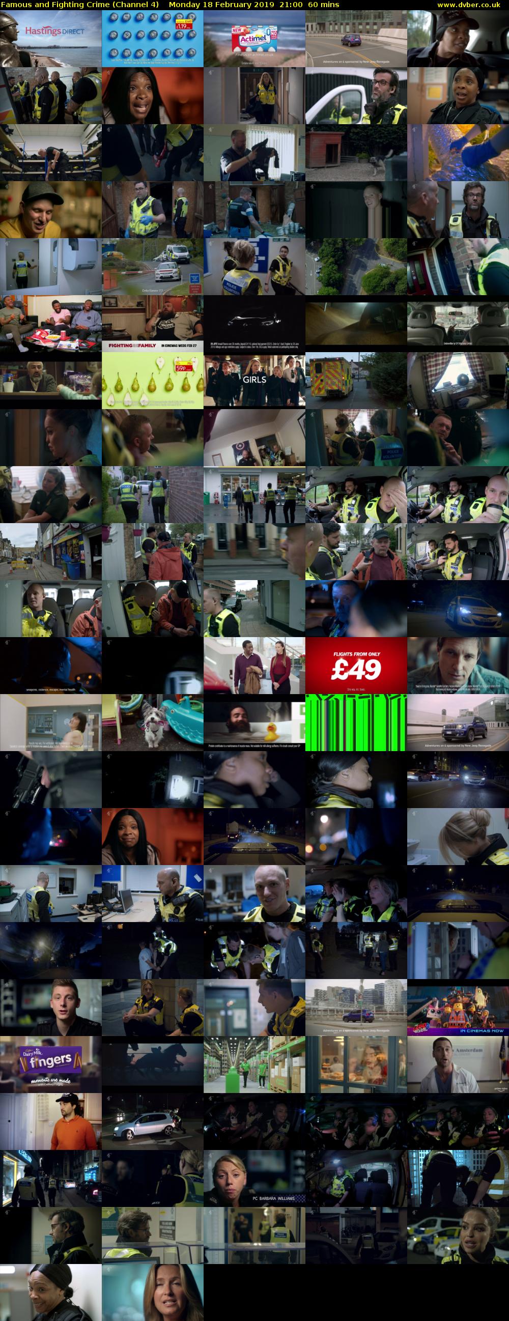 Famous and Fighting Crime (Channel 4) Monday 18 February 2019 21:00 - 22:00