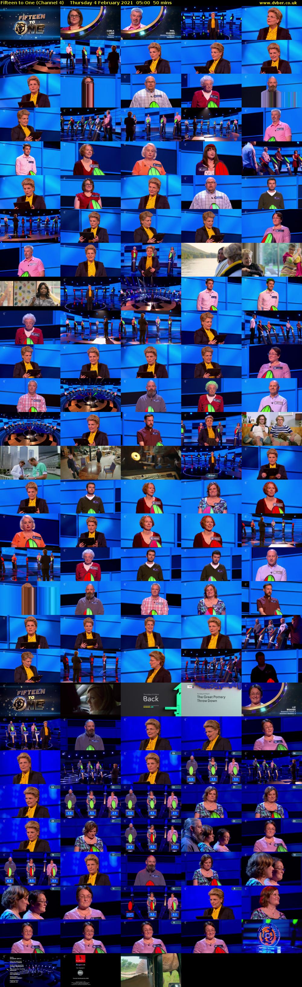 Fifteen to One (Channel 4) Thursday 4 February 2021 05:00 - 05:50