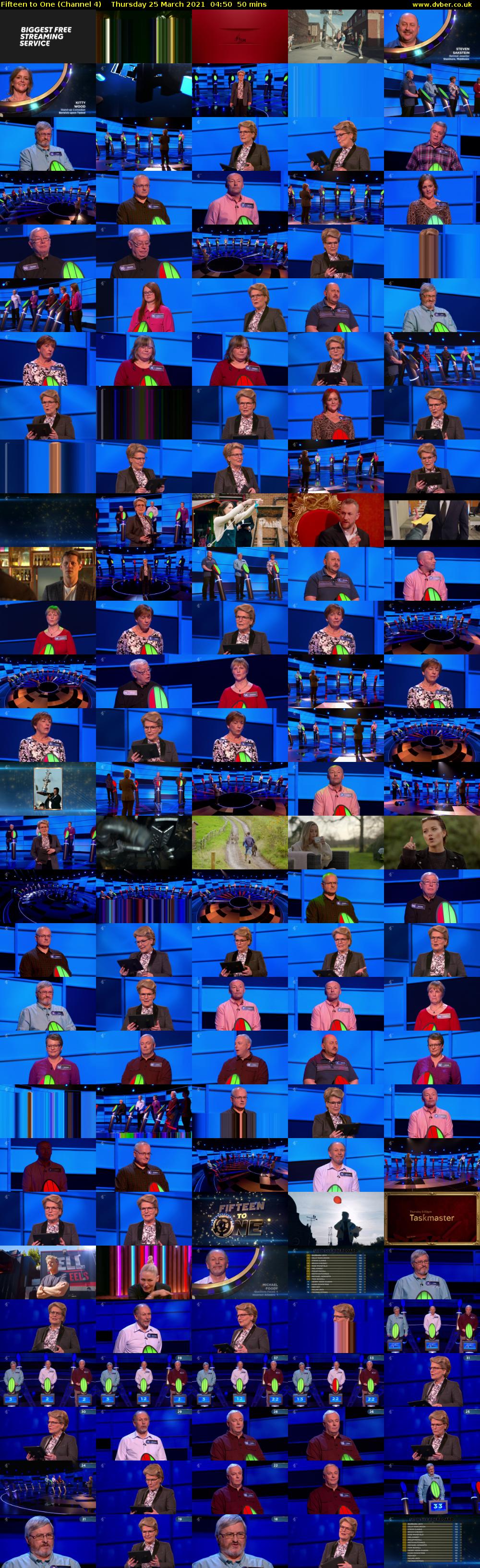 Fifteen to One (Channel 4) Thursday 25 March 2021 04:50 - 05:40