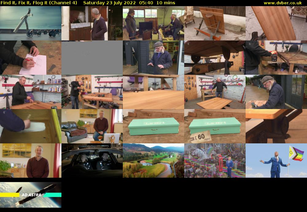 Find It, Fix It, Flog It (Channel 4) Saturday 23 July 2022 05:40 - 05:50