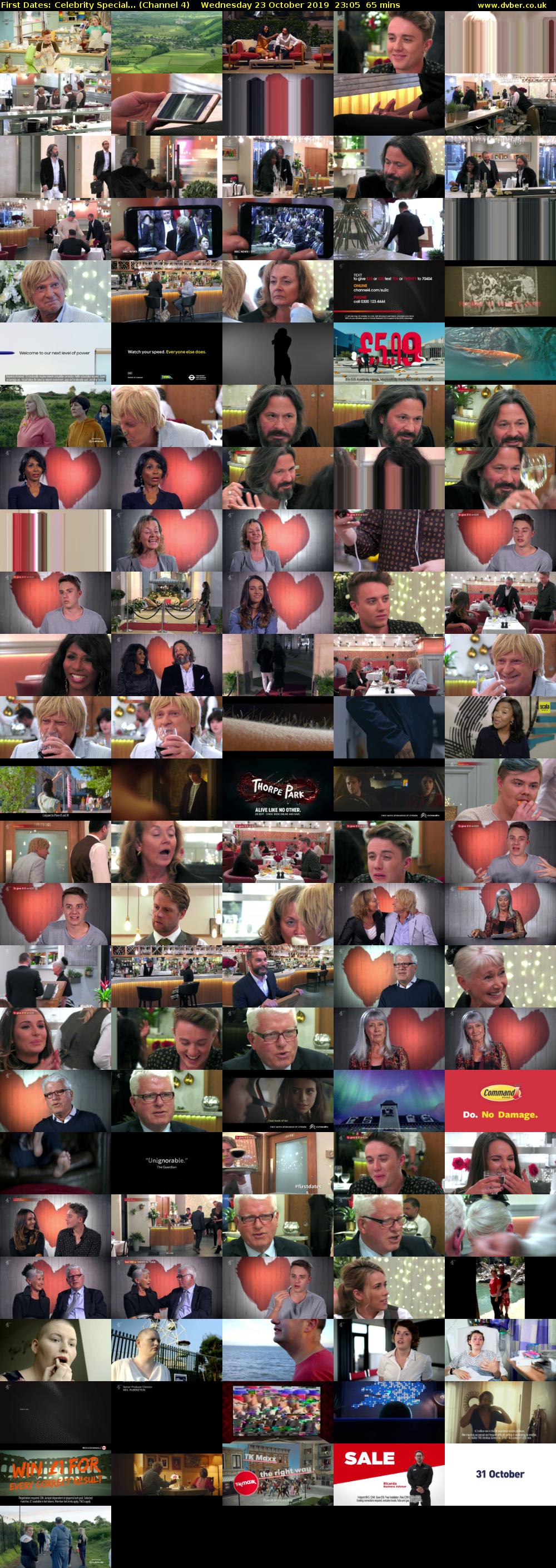 First Dates: Celebrity Special... (Channel 4) Wednesday 23 October 2019 23:05 - 00:10