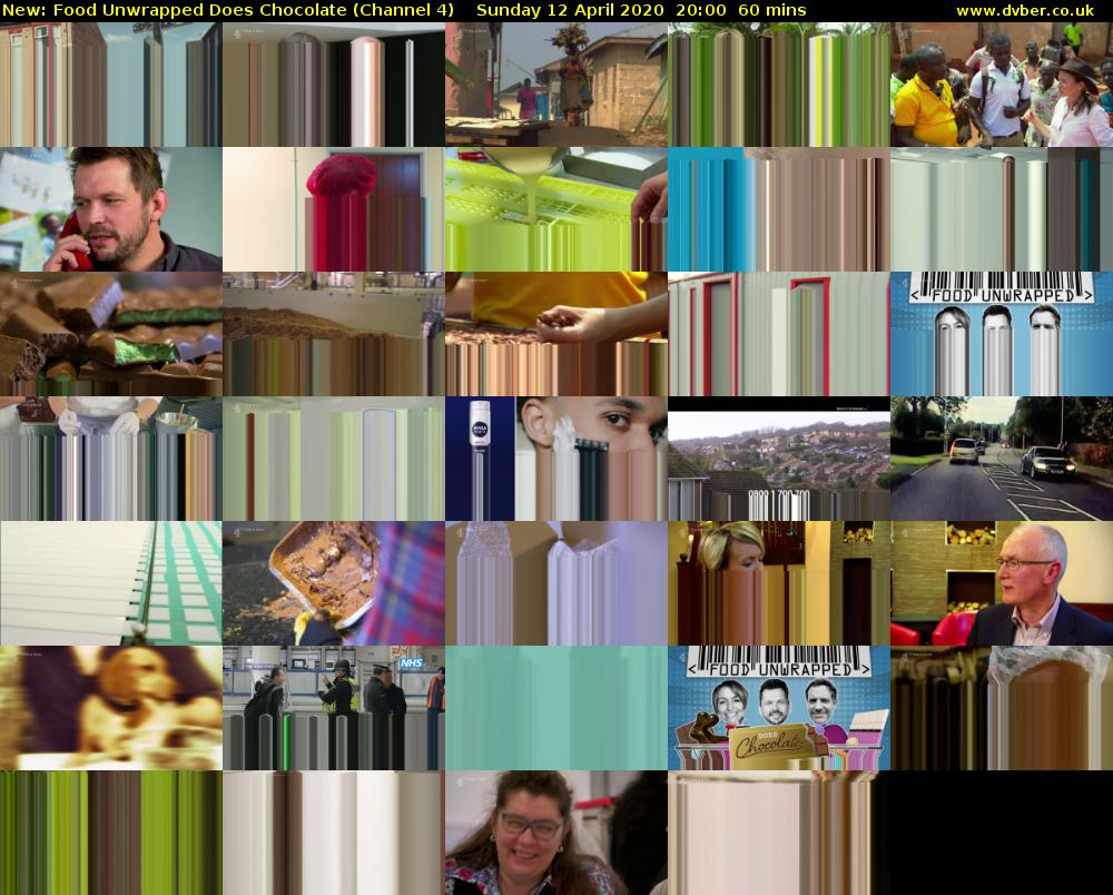 Food Unwrapped Does Chocolate (Channel 4) Sunday 12 April 2020 20:00 - 21:00