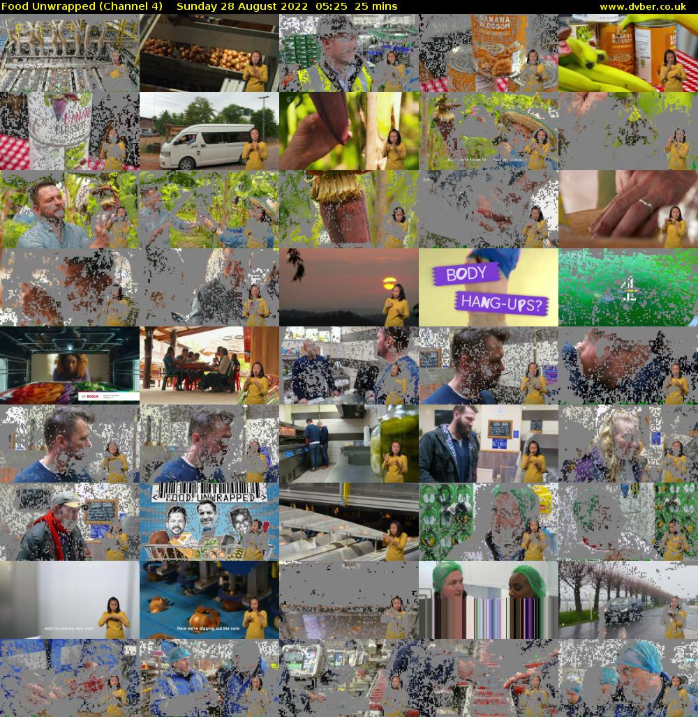 Food Unwrapped (Channel 4) Sunday 28 August 2022 05:25 - 05:50