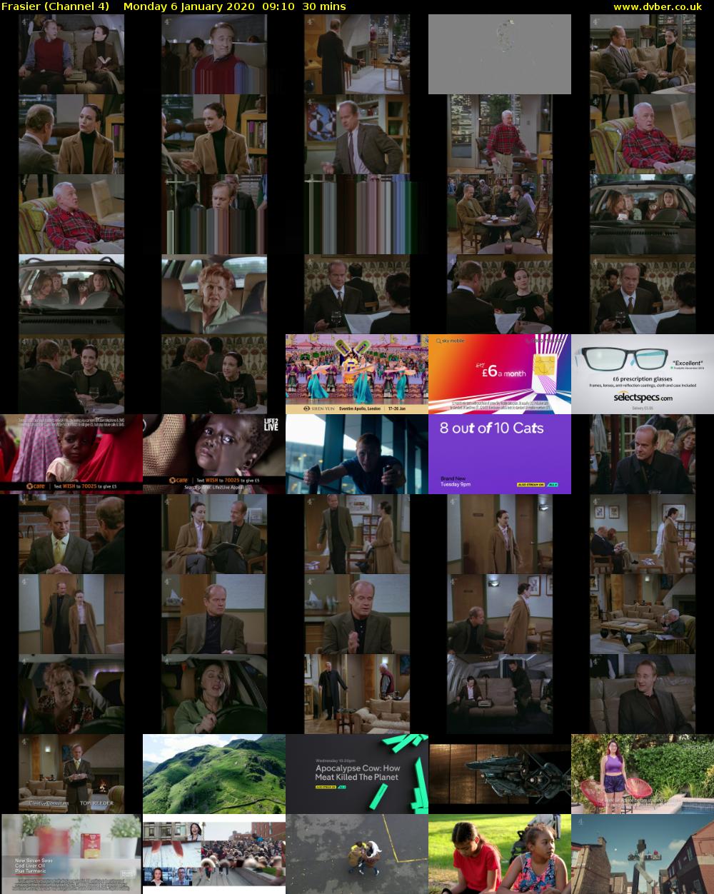 Frasier (Channel 4) Monday 6 January 2020 09:10 - 09:40