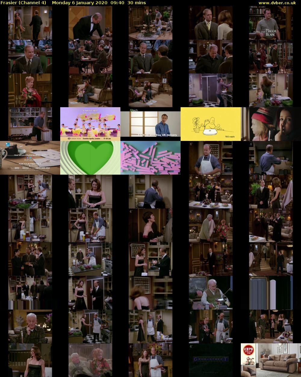 Frasier (Channel 4) Monday 6 January 2020 09:40 - 10:10
