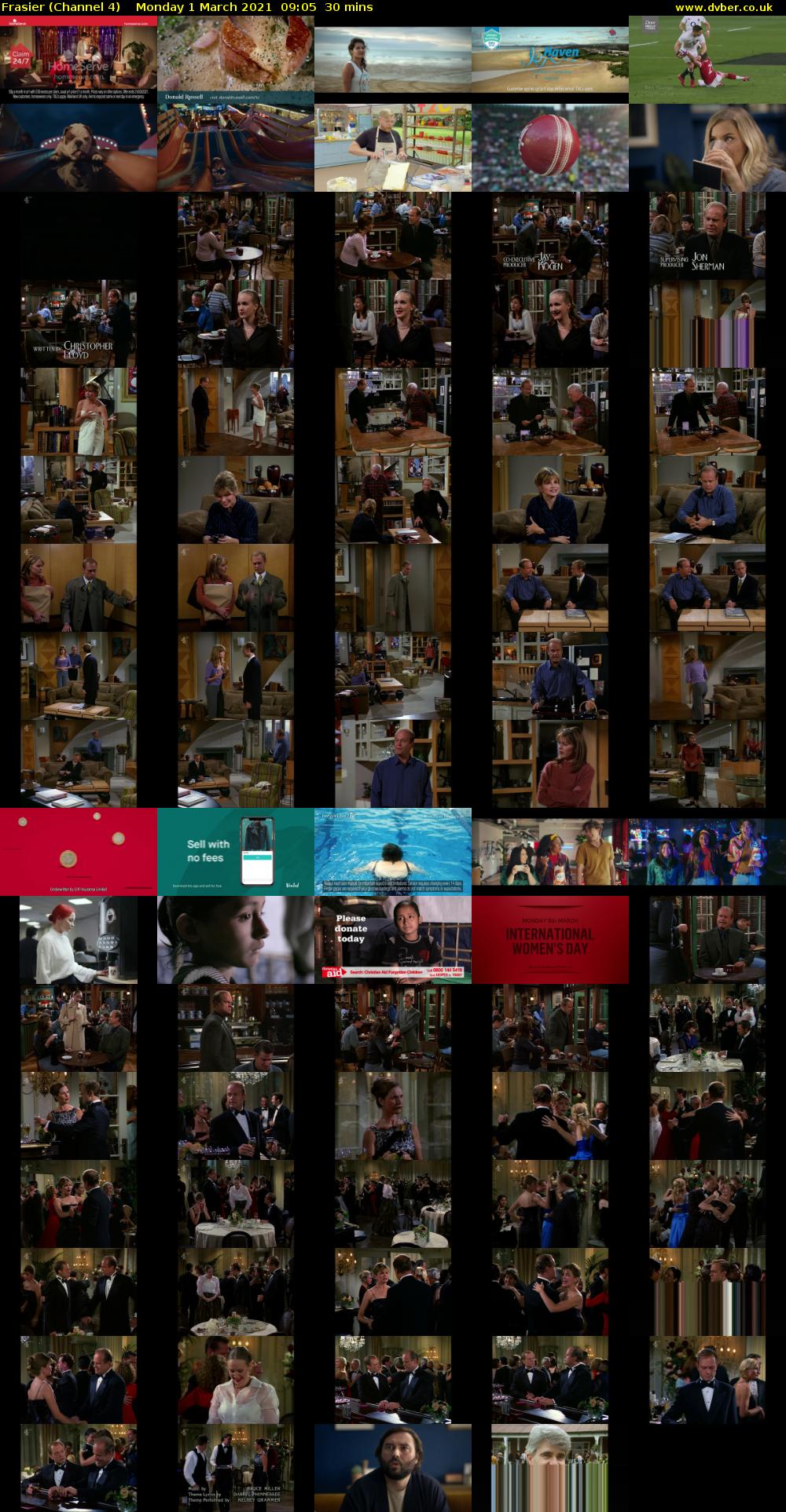 Frasier (Channel 4) Monday 1 March 2021 09:05 - 09:35