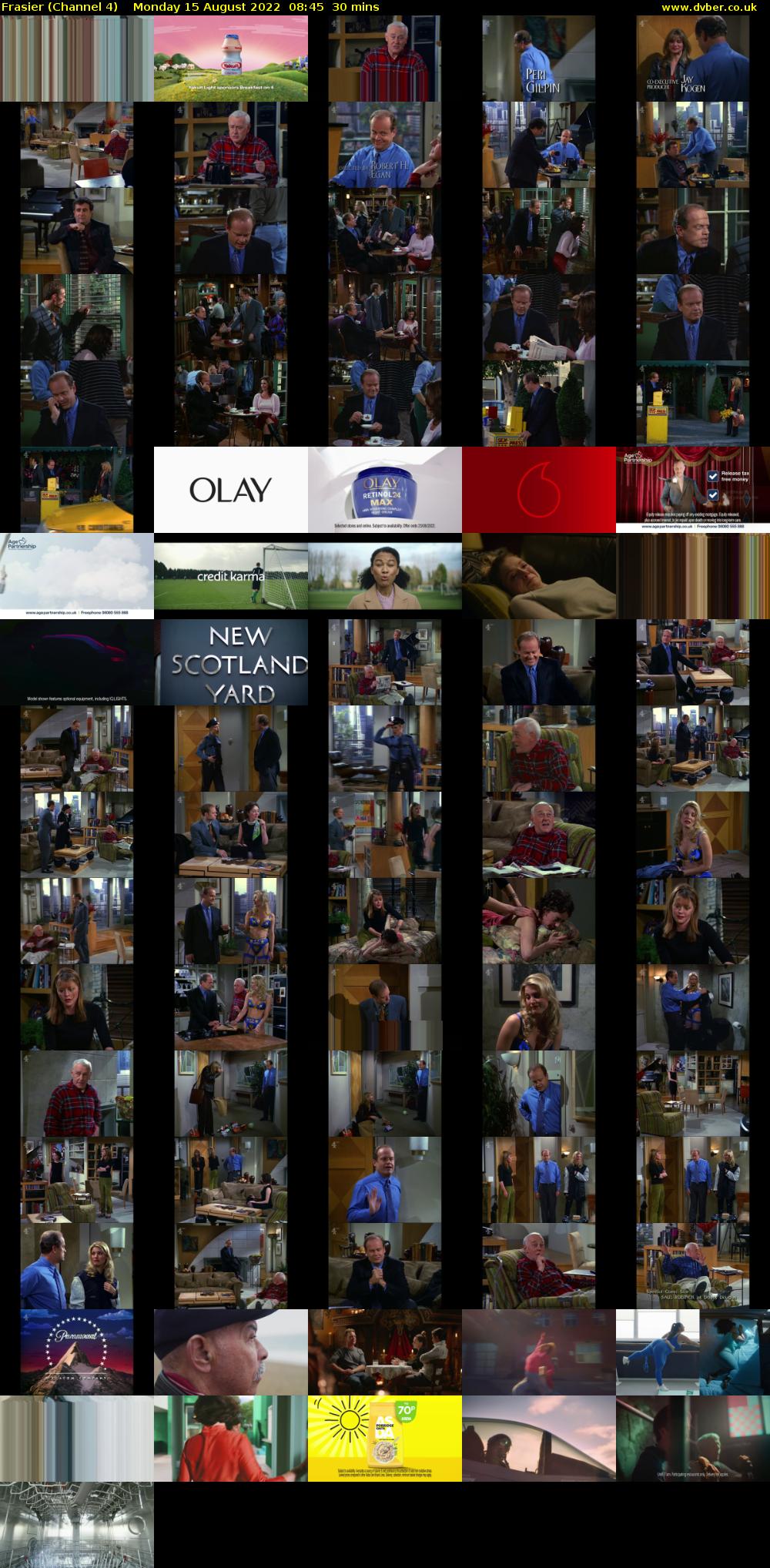 Frasier (Channel 4) Monday 15 August 2022 08:45 - 09:15