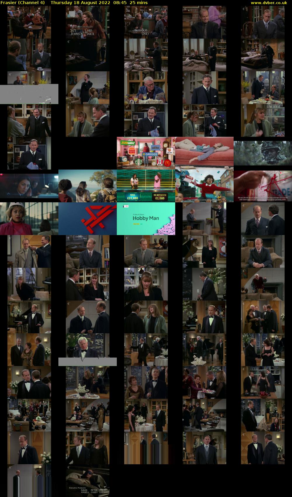 Frasier (Channel 4) Thursday 18 August 2022 08:45 - 09:10