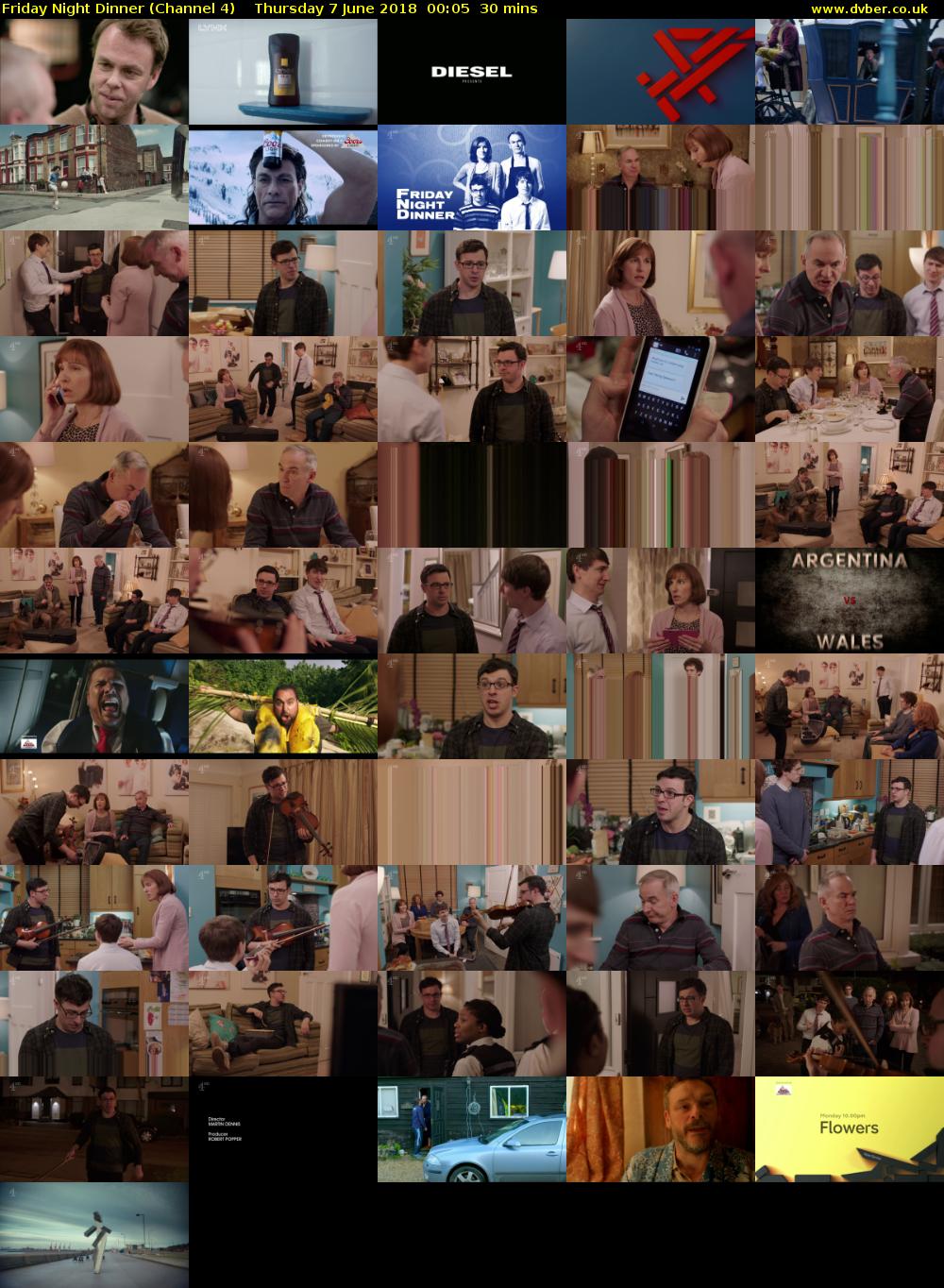 Friday Night Dinner (Channel 4) Thursday 7 June 2018 00:05 - 00:35
