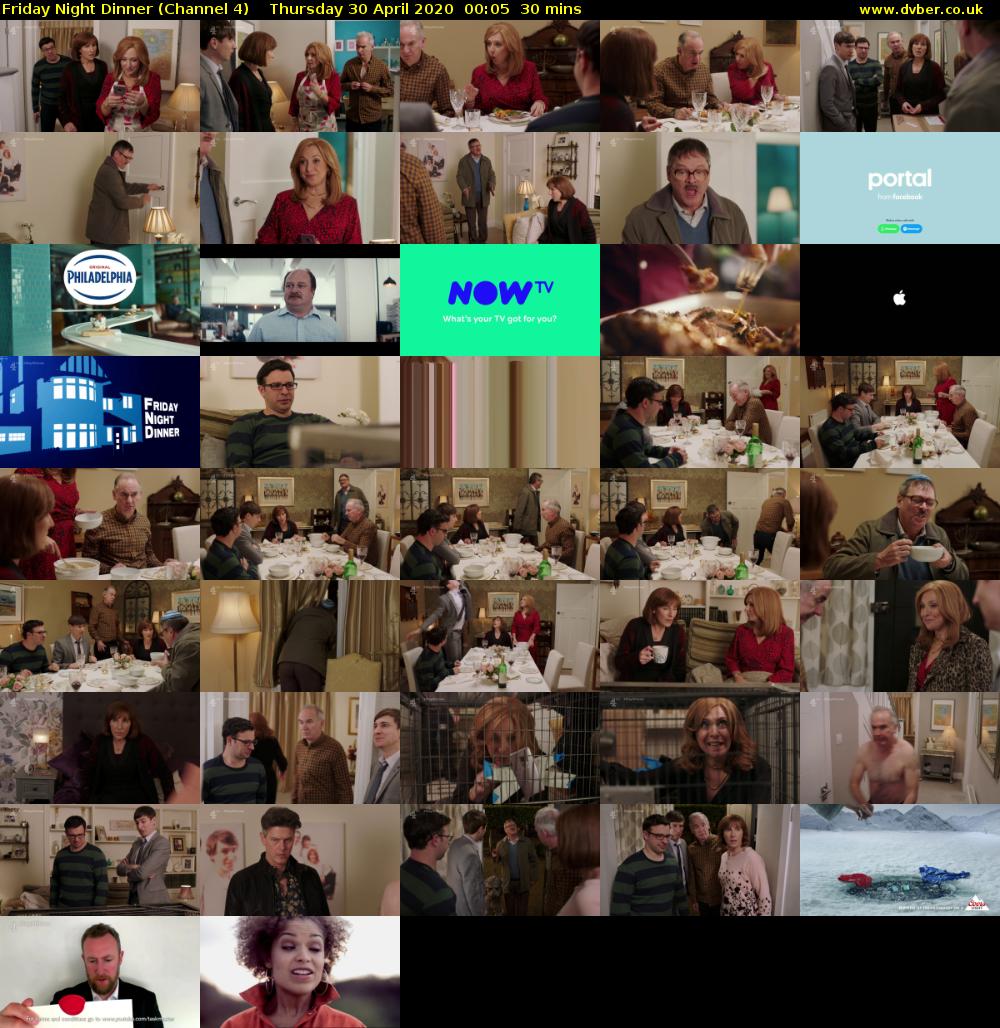 Friday Night Dinner (Channel 4) Thursday 30 April 2020 00:05 - 00:35