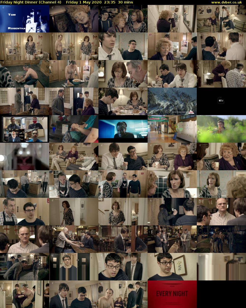 Friday Night Dinner (Channel 4) Friday 1 May 2020 23:35 - 00:05