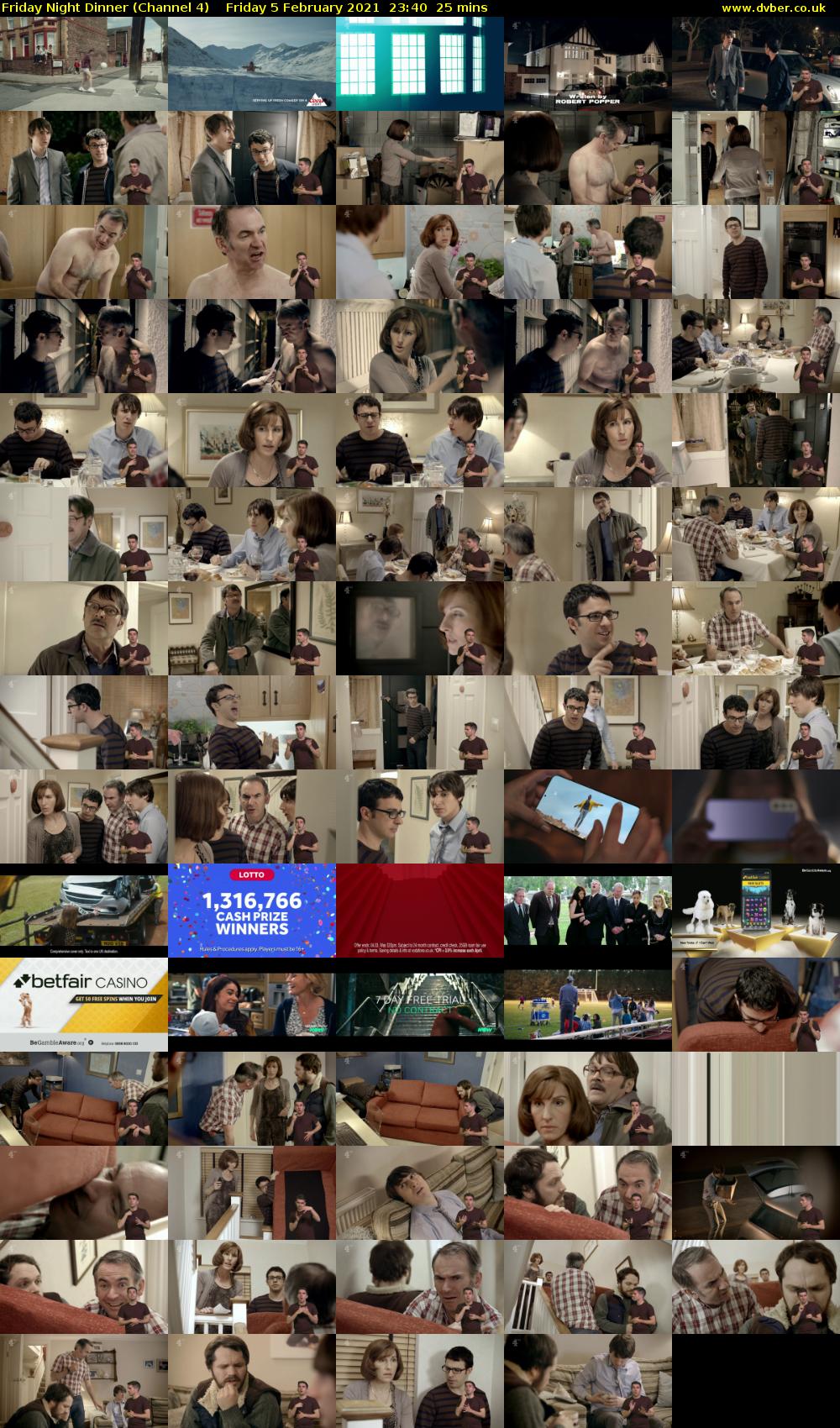 Friday Night Dinner (Channel 4) Friday 5 February 2021 23:40 - 00:05