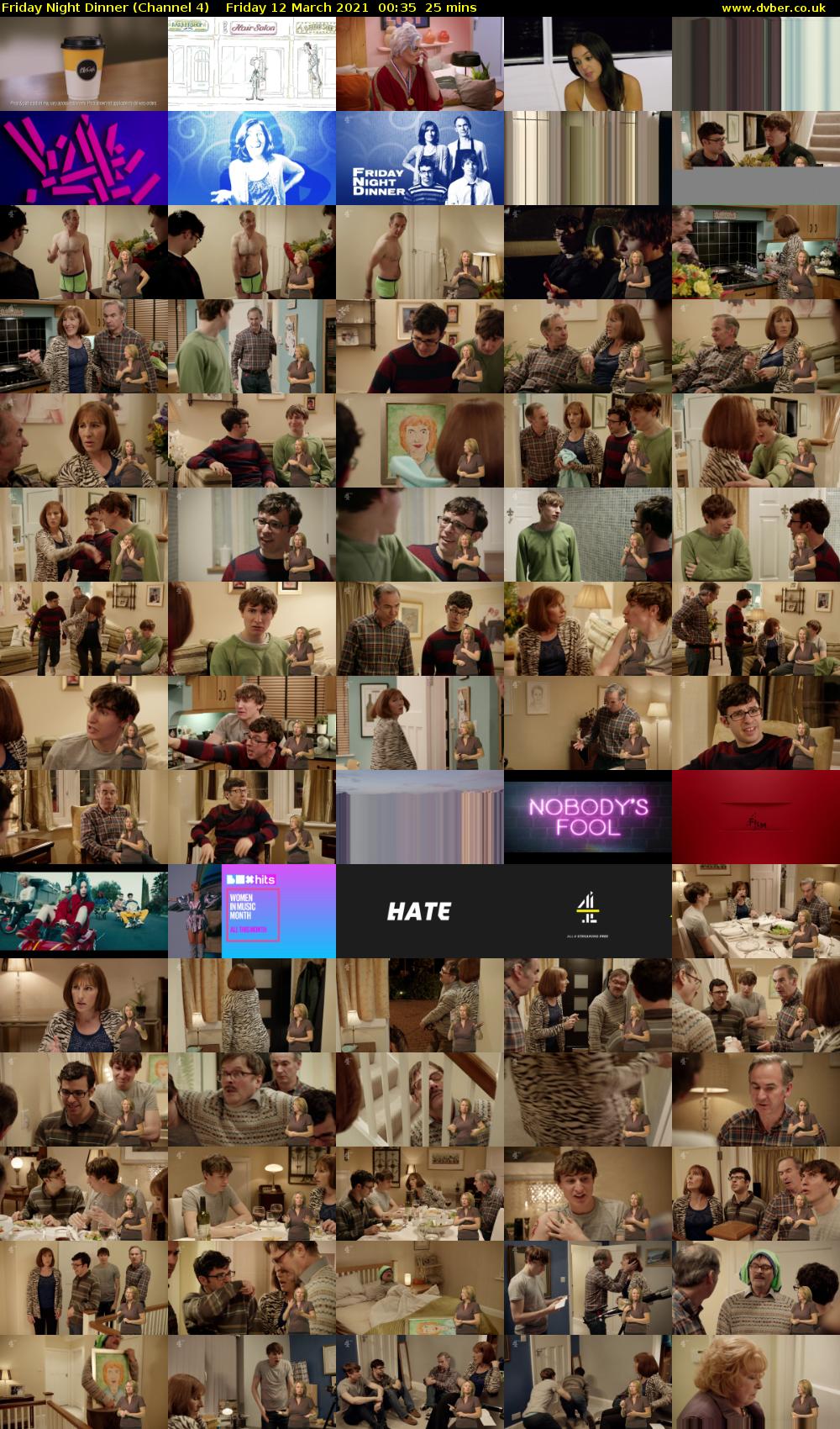 Friday Night Dinner (Channel 4) Friday 12 March 2021 00:35 - 01:00