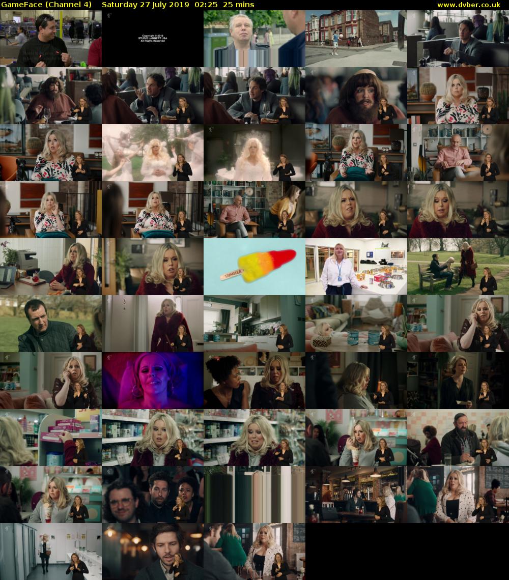 GameFace (Channel 4) Saturday 27 July 2019 02:25 - 02:50