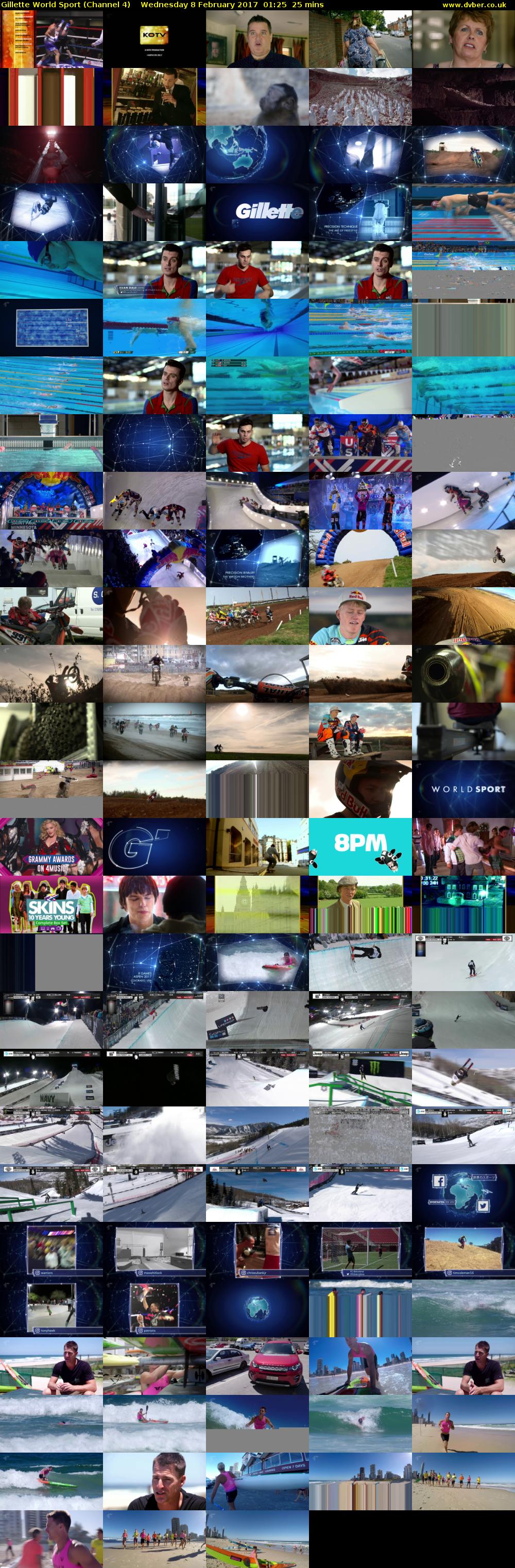 Gillette World Sport (Channel 4) Wednesday 8 February 2017 01:25 - 01:50