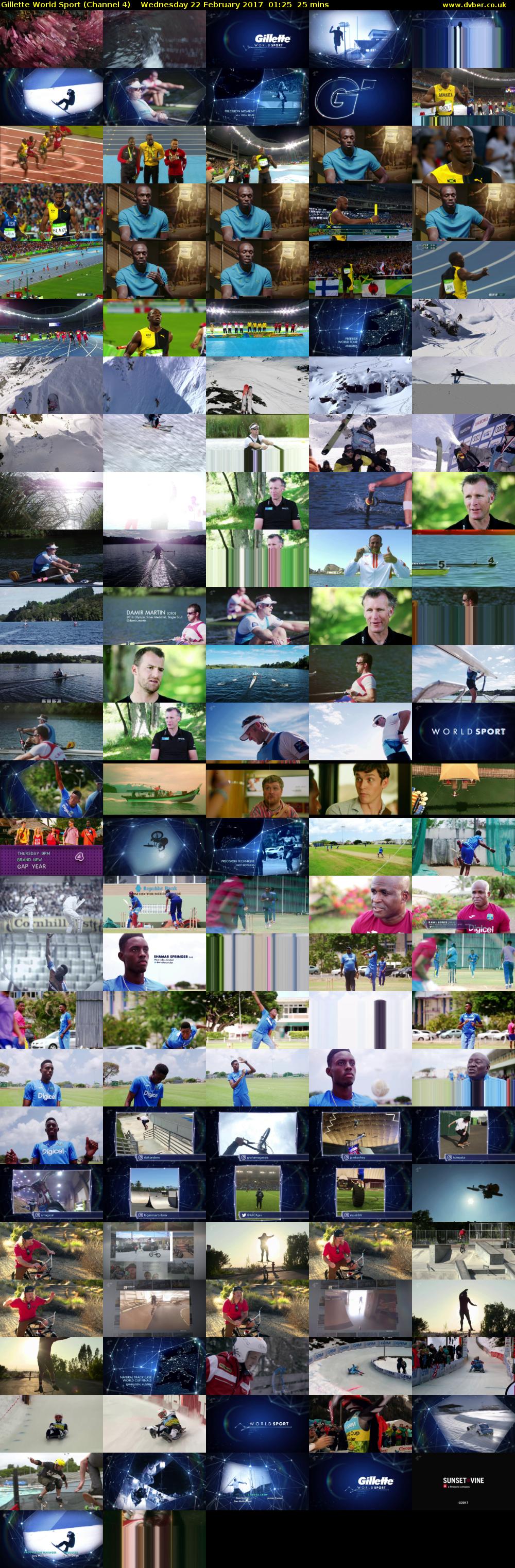 Gillette World Sport (Channel 4) Wednesday 22 February 2017 01:25 - 01:50