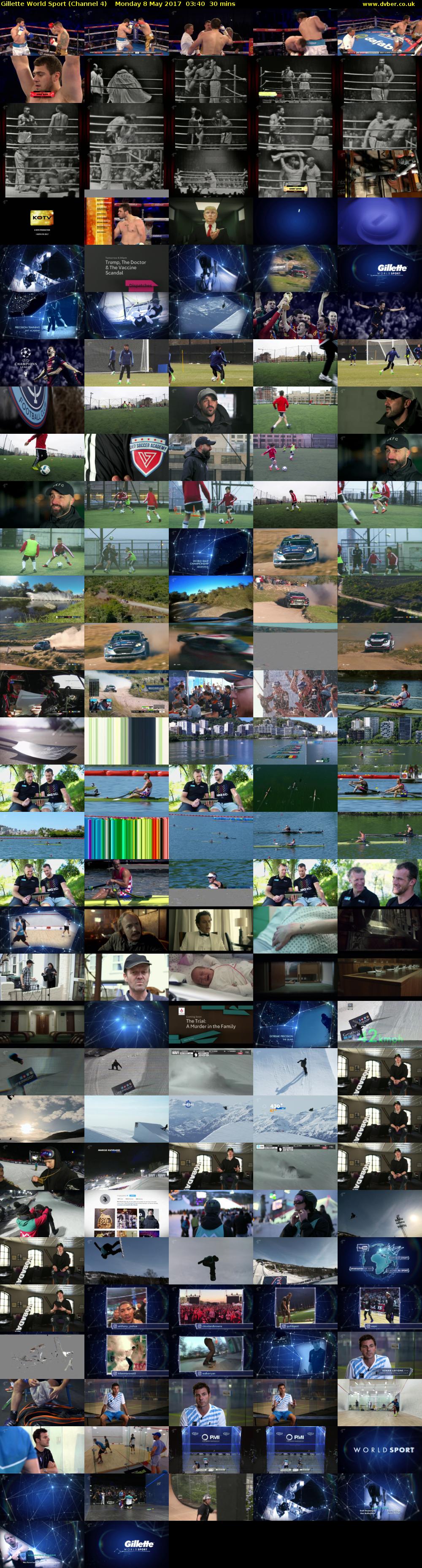 Gillette World Sport (Channel 4) Monday 8 May 2017 03:40 - 04:10