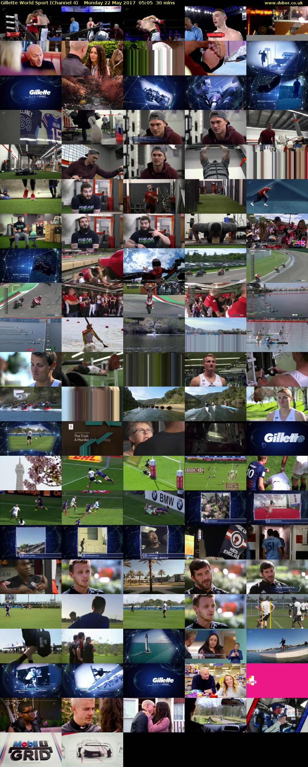 Gillette World Sport (Channel 4) Monday 22 May 2017 05:05 - 05:35