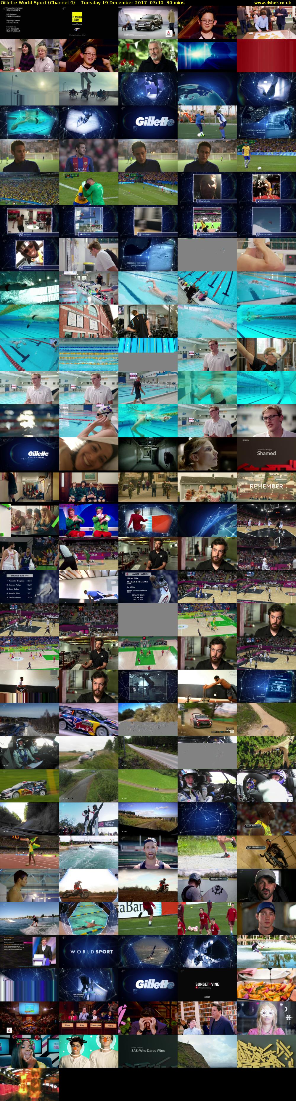 Gillette World Sport (Channel 4) Tuesday 19 December 2017 03:40 - 04:10