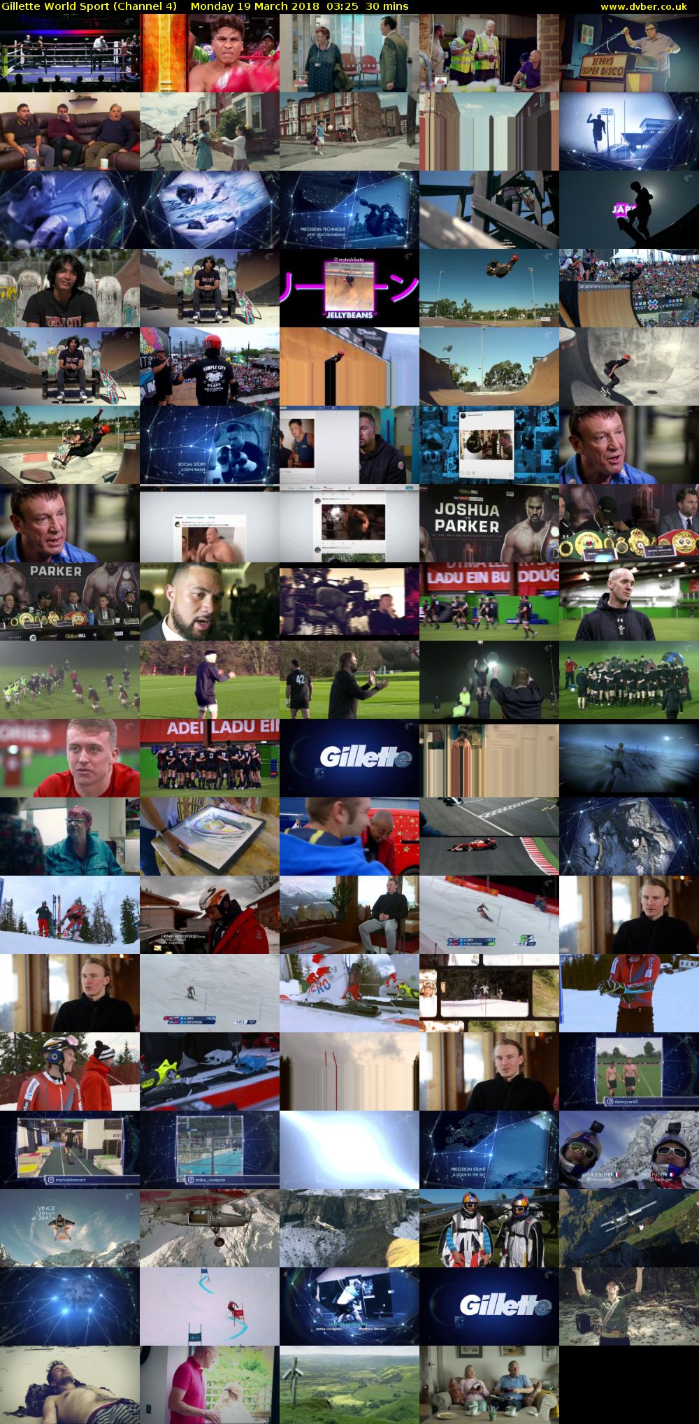 Gillette World Sport (Channel 4) Monday 19 March 2018 03:25 - 03:55